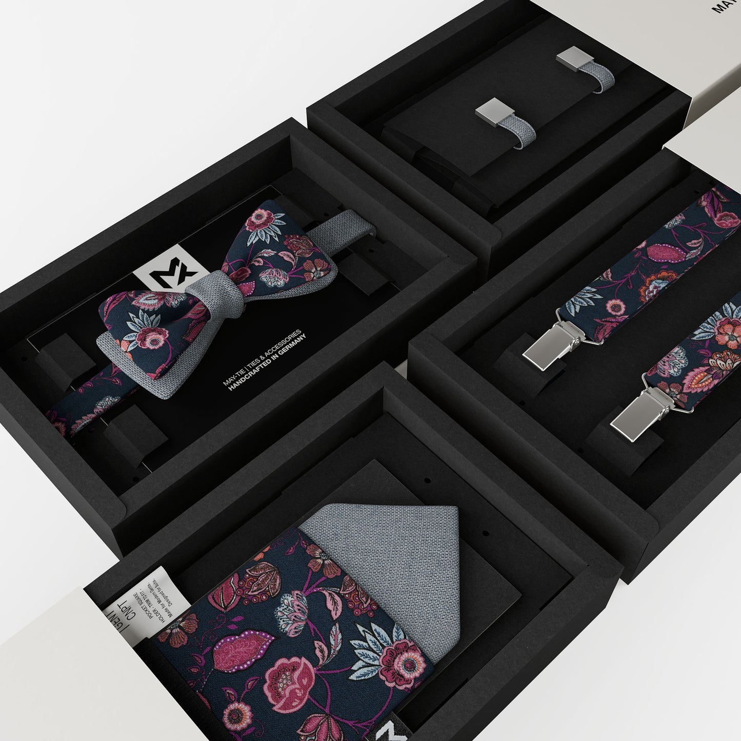 Square Loop Cufflinks – Fog Blue | Peace Silk | Swivel Bar