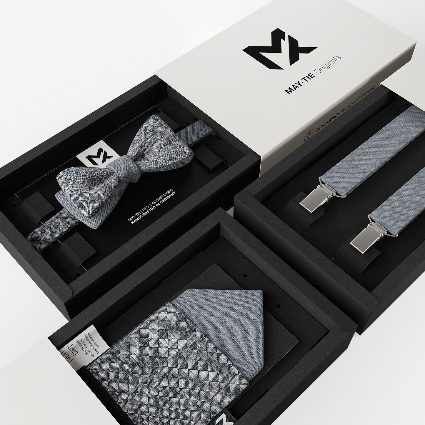 Blue Mesh Bow Tie – Mesh Melange & Fog Blue | Peace Silk | Pre-Tied & Self-Tie