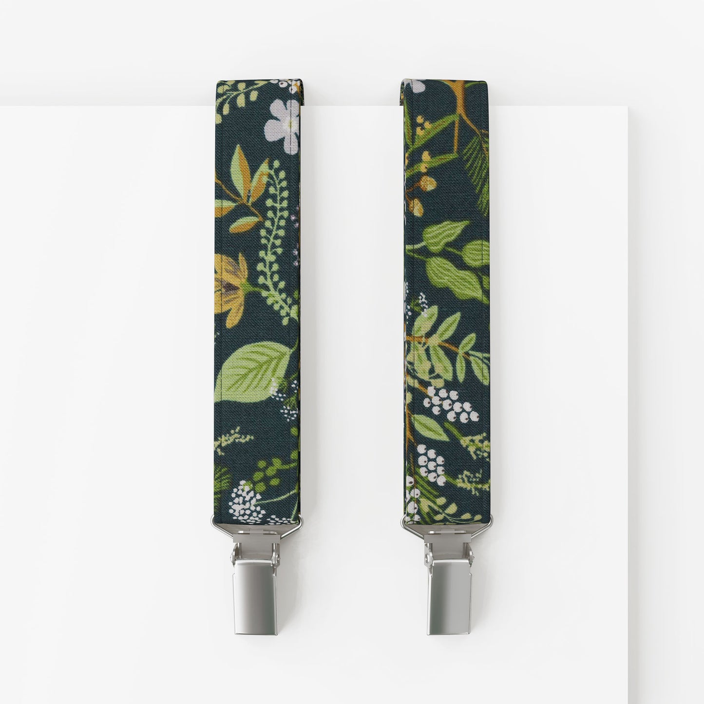 Green Floral Set – Bow Tie, Pocket Square & Suspenders | Botanic Garden & Pistachio