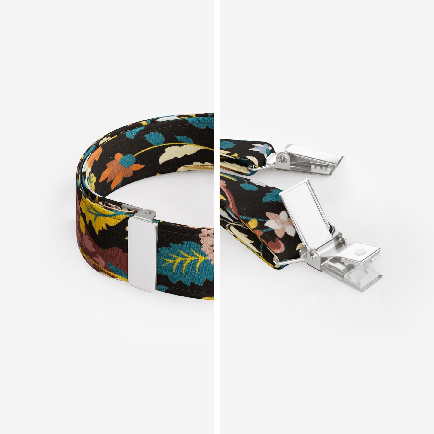 Orange Floral Set – Bow Tie, Pocket Square, Suspenders & Cufflinks | Orange Bloom & Copper