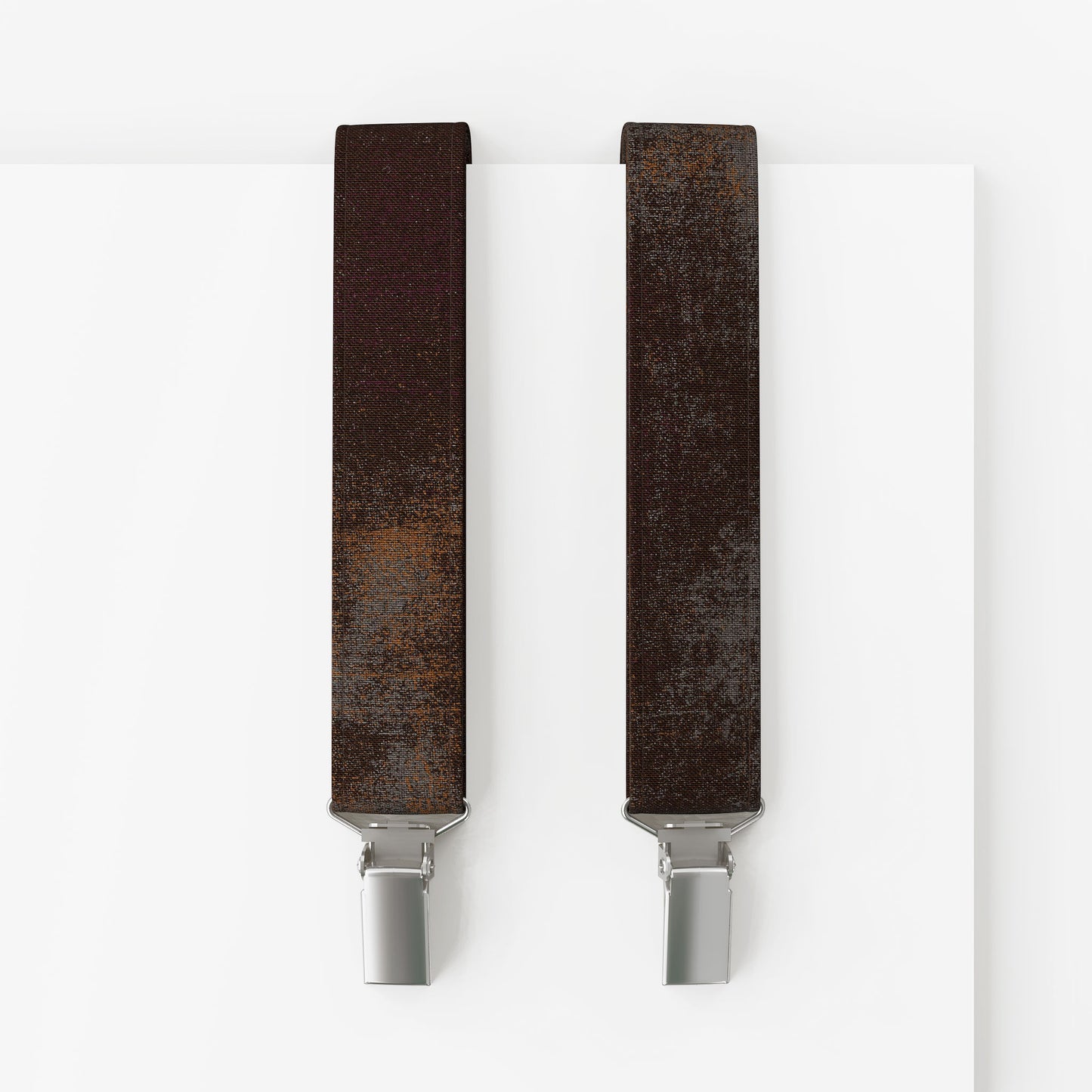 Brown Industrial Set – Bow Tie, Pocket Square & Suspenders | Rust Brown & Truffle