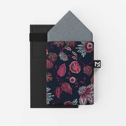 Blue Floral Pocket Square – Wildflowers & Fog Blue | Peace Silk | Pre-Folded 2-in-1