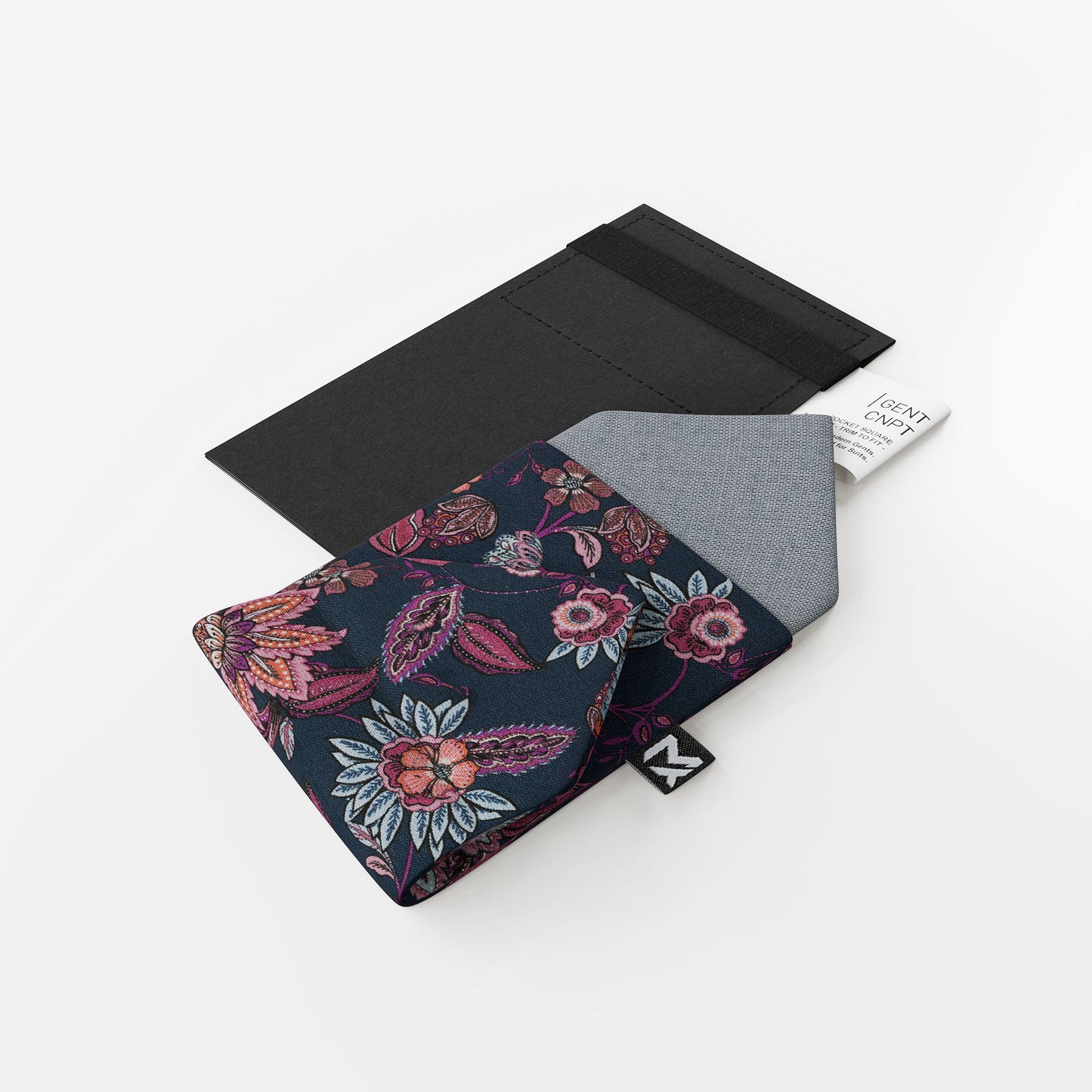 Blue Floral Pocket Square – Wildflowers & Fog Blue | Peace Silk | Pre-Folded 2-in-1