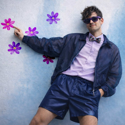 Blue Floral Bow Tie – Wildflowers & Fog Blue | Peace Silk | Pre-Tied & Self-Tie