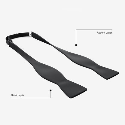 Onyx Black Bow Tie | Crêpe Satin Silk | Pre-Tied & Self-Tie