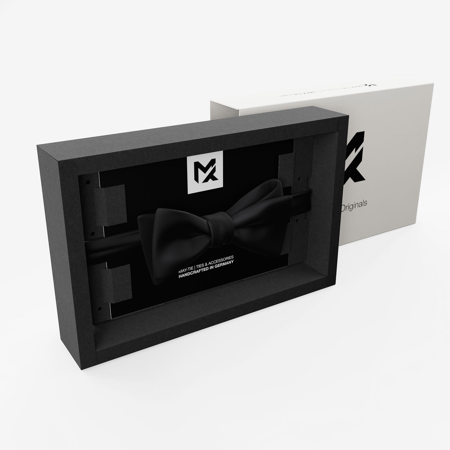 Onyx Black Bow Tie | Crêpe Satin Silk | Pre-Tied & Self-Tie