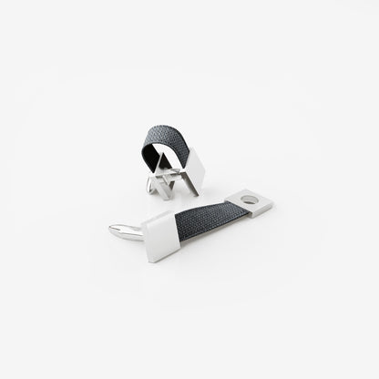 Square Loop Cufflinks – Fog Blue | Peace Silk | Swivel Bar