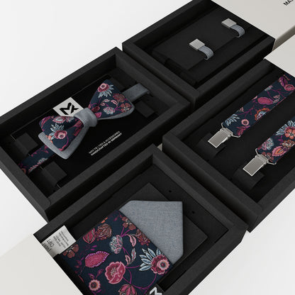 Square Loop Cufflinks – Fog Blue | Peace Silk | Swivel Bar