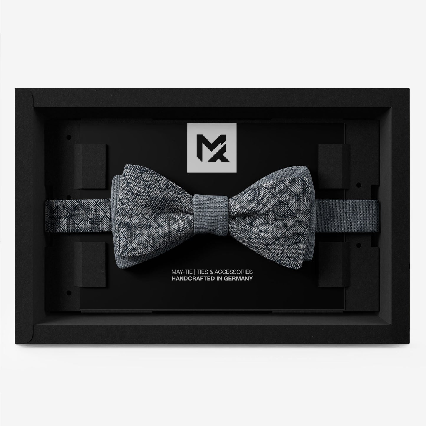 Blue Mesh Set – Bow Tie & Pocket Square | Mesh Melange & Fog Blue | Peace Silk