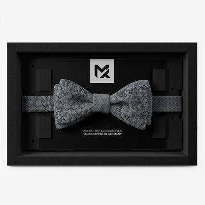Blue Mesh Set – Bow Tie & Pocket Square | Mesh Melange & Fog Blue | Peace Silk