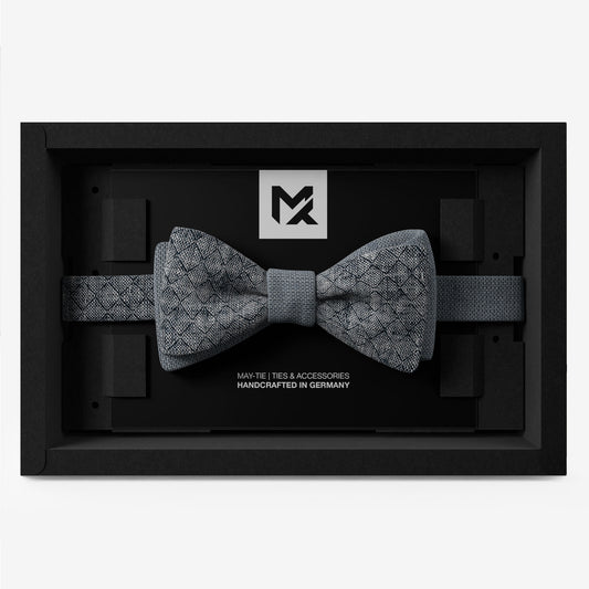 Blue Mesh Bow Tie – Mesh Melange & Fog Blue | Peace Silk | Pre-Tied & Self-Tie