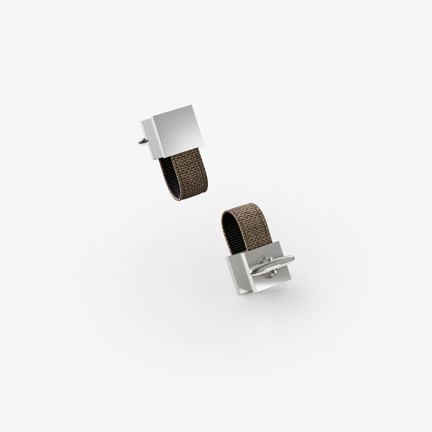 Square Loop Cufflinks – Sahara Brown | Peace Silk | Swivel Bar
