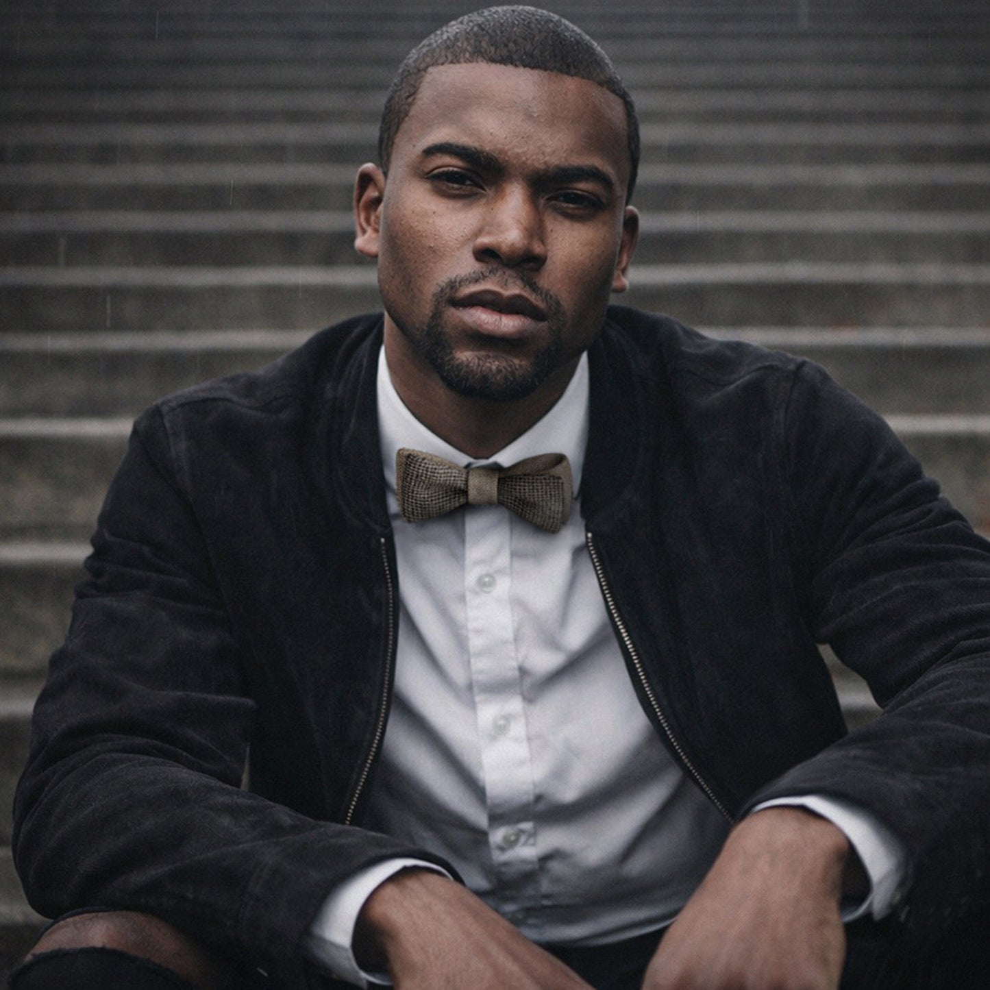 Brown Tweed Set – Bow Tie & Pocket Square | Houndstooth & Sahara Brown | Peace Silk