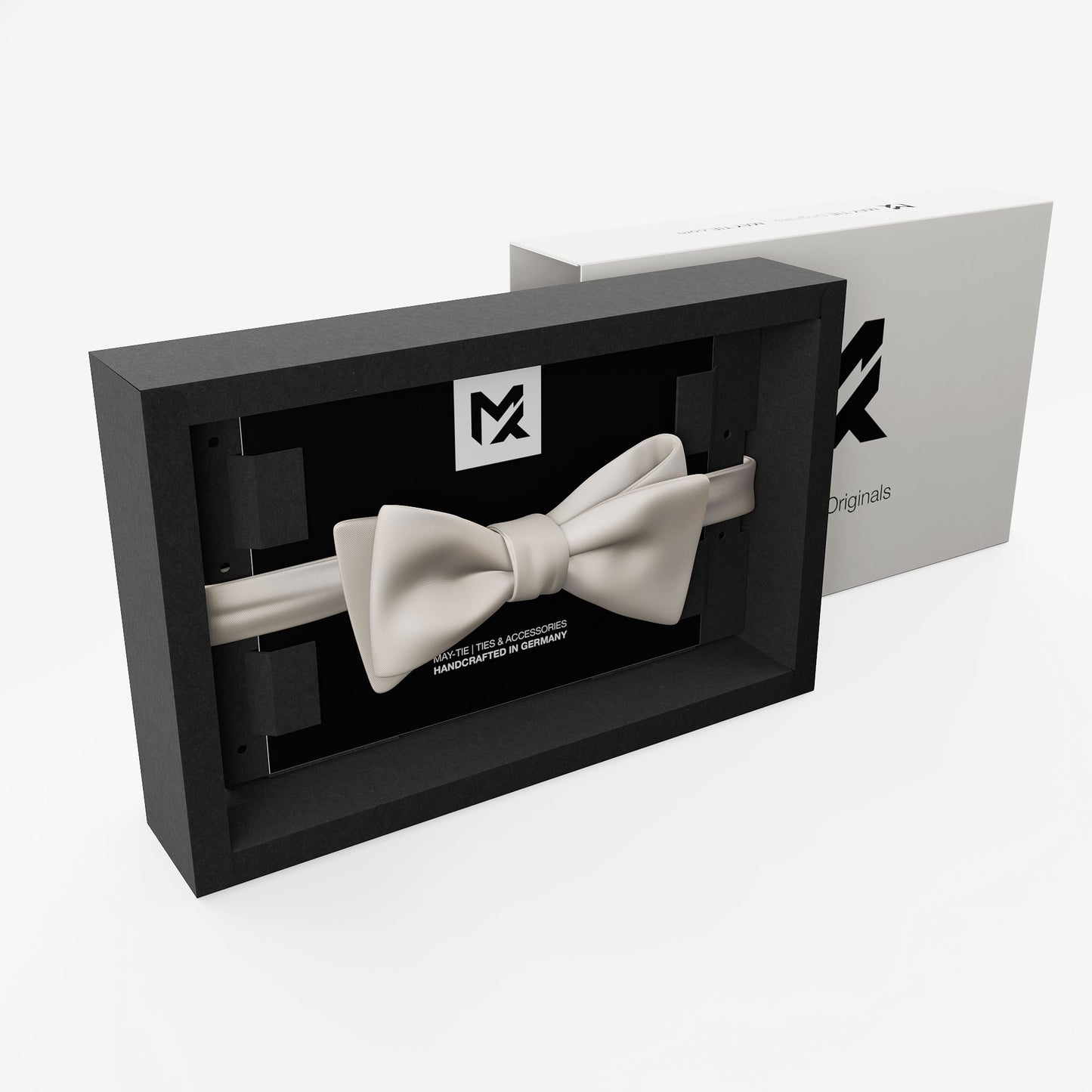 Crème White Bow Tie | Crêpe Satin Silk | Pre-Tied & Self-Tie
