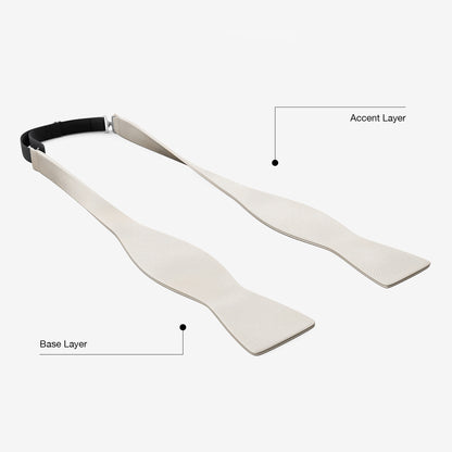 Crème White Bow Tie | Crêpe Satin Silk | Pre-Tied & Self-Tie