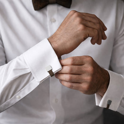 Square Loop Cufflinks – Truffle Brown | Peace Silk | Swivel Bar