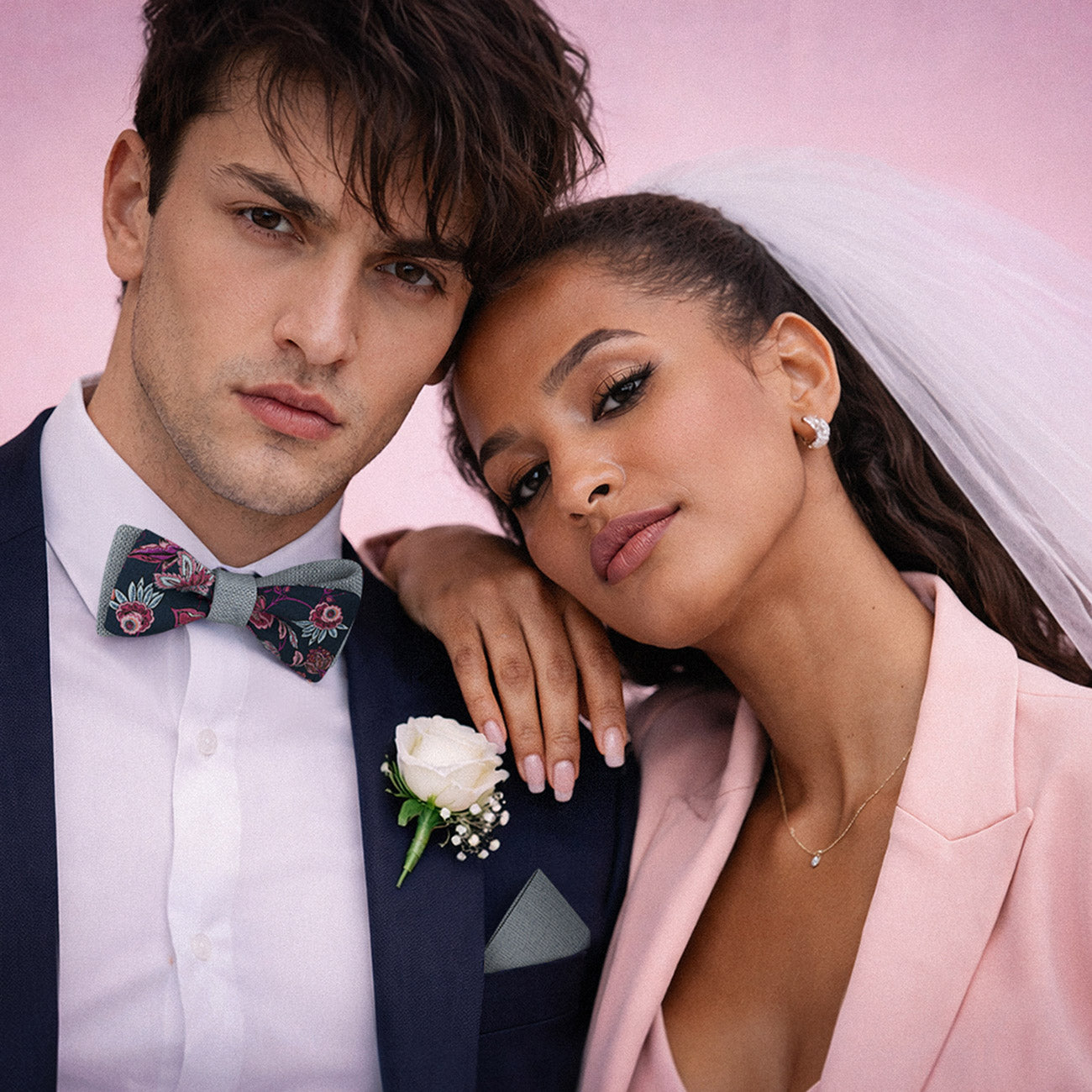 Blue Floral Pocket Square – Wildflowers & Fog Blue | Peace Silk | Pre-Folded 2-in-1