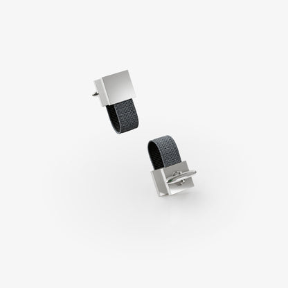Square Loop Cufflinks – Fog Blue | Peace Silk | Swivel Bar