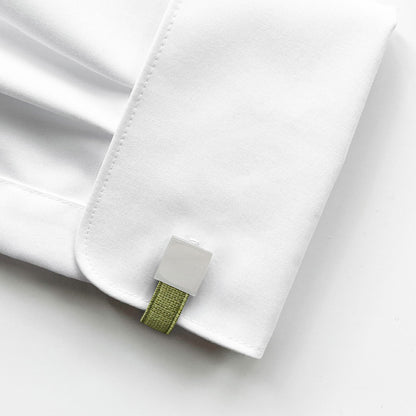 Square Loop Cufflinks – Pistachio Green | Peace Silk | Swivel Bar