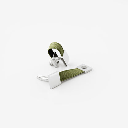 Square Loop Cufflinks – Pistachio Green | Peace Silk | Swivel Bar
