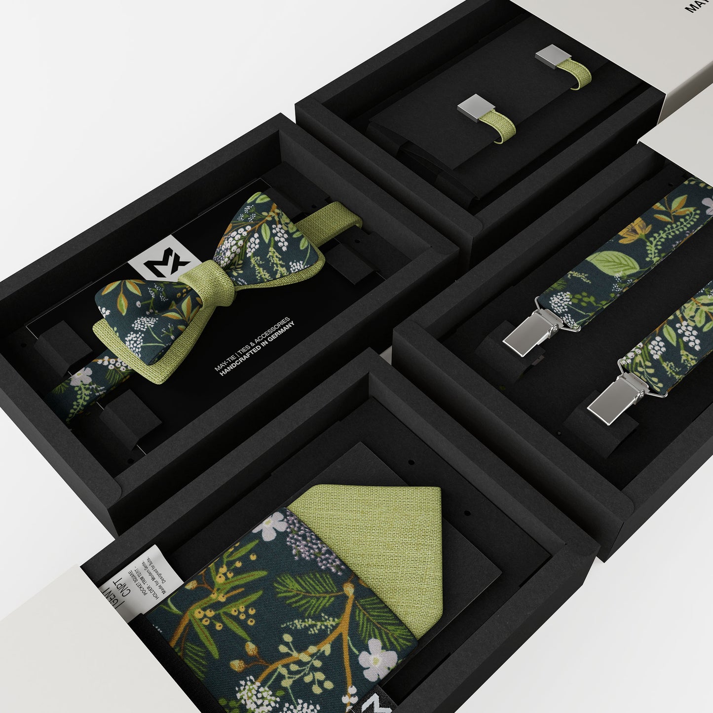 Square Loop Cufflinks – Pistachio Green | Peace Silk | Swivel Bar