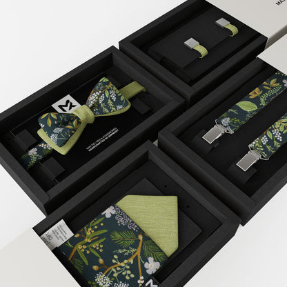 Square Loop Cufflinks – Pistachio Green | Peace Silk | Swivel Bar