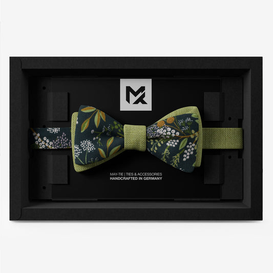 Green Floral Bow Tie – Botanic Garden & Pistachio | Peace Silk | Pre-Tied & Self-Tie