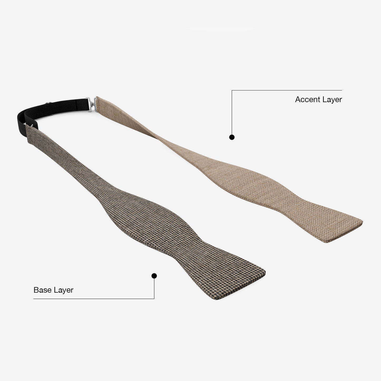 Brown Tweed Bow Tie – Houndstooth & Sahara Brown | New Wool | Pre-Tied & Self-Tie