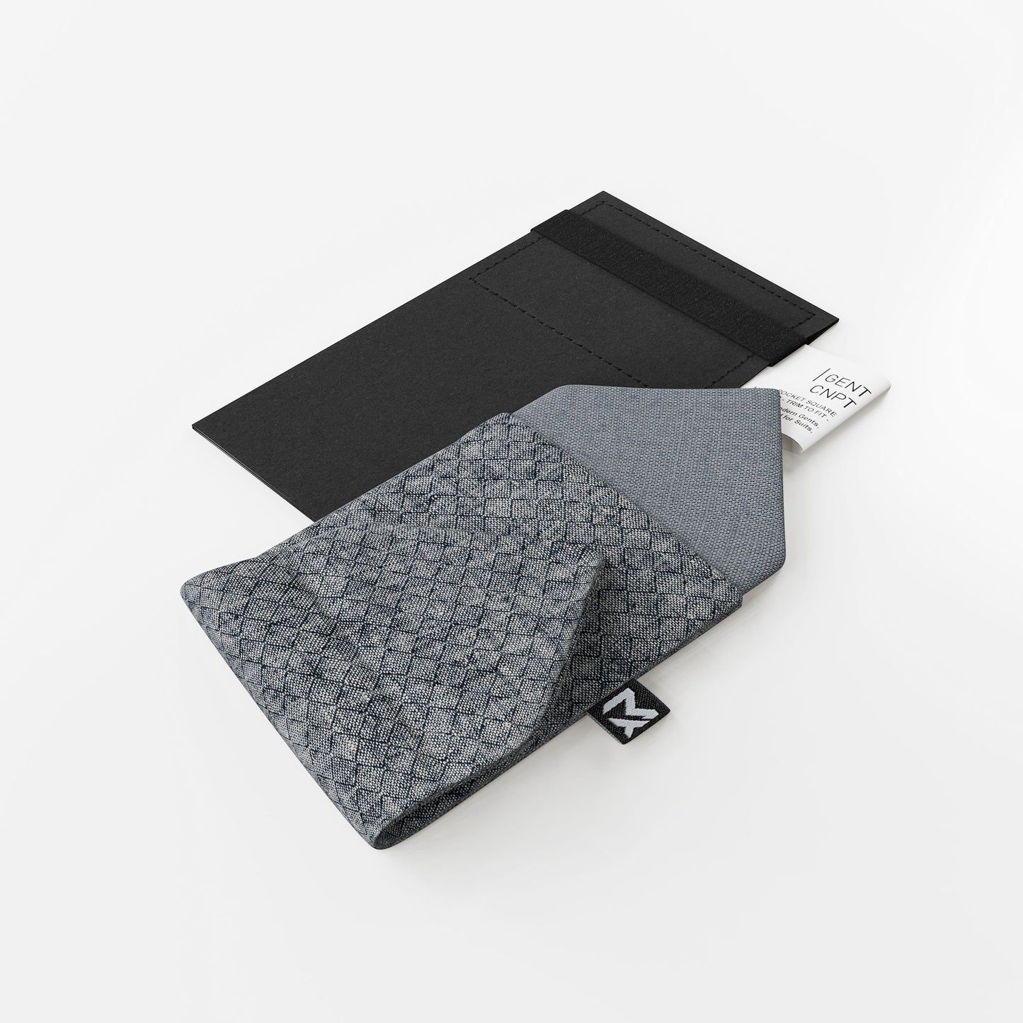 Blue Mesh Pocket Square – Mesh Melange & Fog Blue | Peace Silk | Pre-Folded 2-in-1