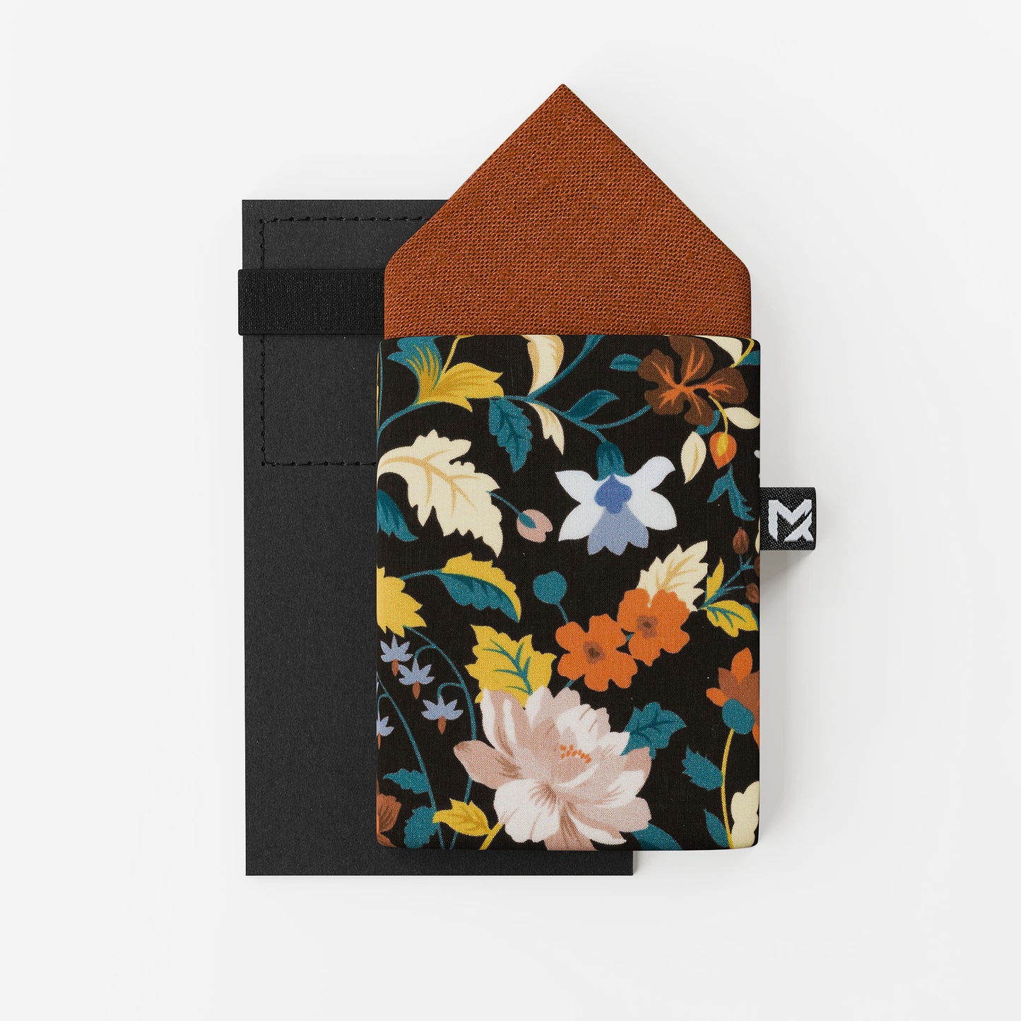 Orange Floral Pocket Square – Orange Bloom & Copper | Peace Silk | Pre-Folded 2-in-1