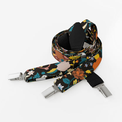 Orange Floral Suspenders – Orange Bloom | Cotton | Classic Y-Shape
