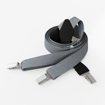 Fog Blue Suspenders – Peace Silk | Classic Y-Shape