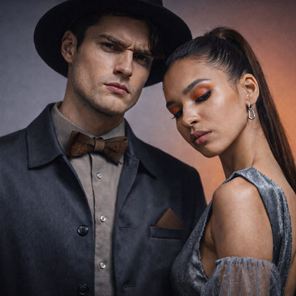 Brown Industrial Set – Bow Tie, Pocket Square & Suspenders | Rust Brown & Truffle