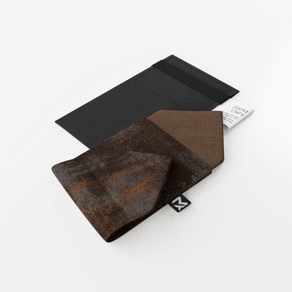 Brown Industrial Pocket Square – Rust Brown & Truffle | Peace Silk | Pre-Folded 2-in-1