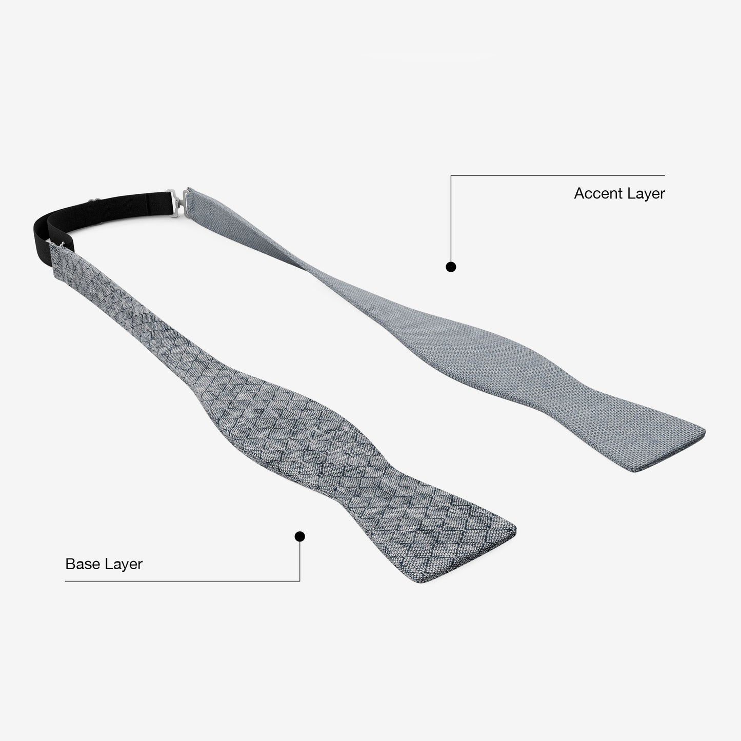 Blue Mesh Bow Tie – Mesh Melange & Fog Blue | Peace Silk | Pre-Tied & Self-Tie