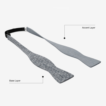 Blue Mesh Bow Tie – Mesh Melange & Fog Blue | Peace Silk | Pre-Tied & Self-Tie