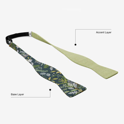 Green Floral Bow Tie – Botanic Garden & Pistachio | Peace Silk | Pre-Tied & Self-Tie